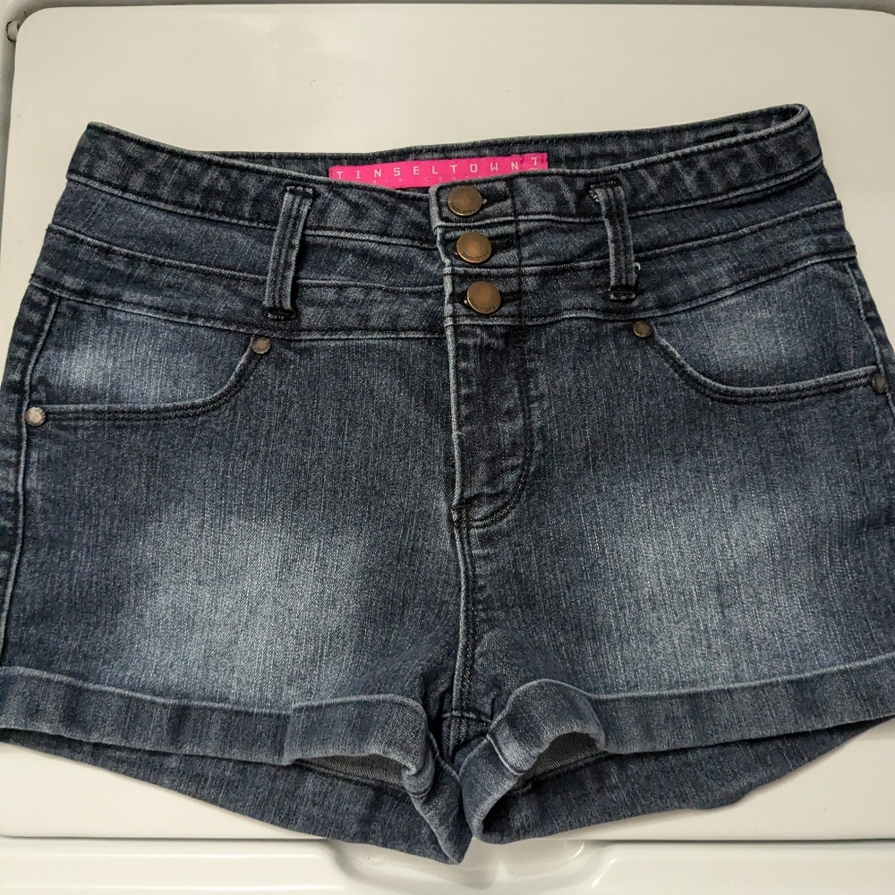 Tinseltown Women's Dark Blue Denim Shorts